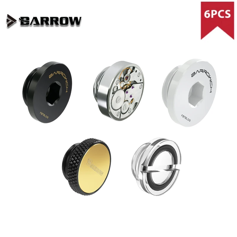 

Barrowch Stop water Inner Hexagonal Plug Computer water-cooled lock water to prevent leakager 1-shaped lock Barrow 4PCS