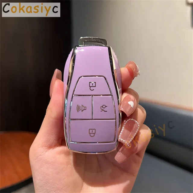 Для BAIC X7 BJ40 Senova D50 D70 X55 X65 EU5 EU7 Защитный брелок-держатель Crazy Horse Кожаный чехол для ключей от автомобиля Сумка для ключей