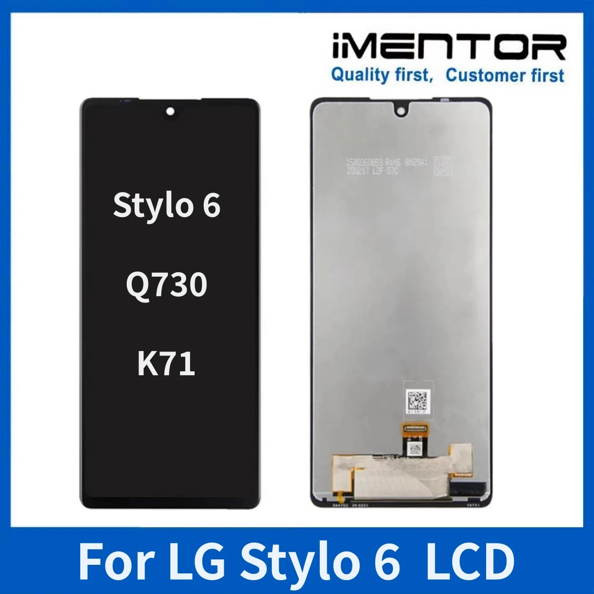 

6.8'' LCD For LG K71 LCD Q730 Display With Touch Screen Digitizer Assembly Replacement Part For LG Stylo 6 LCD Screen With Frame