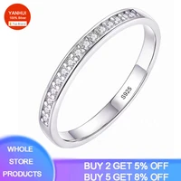 women engagement ring small zirconia diamond half eternity wedding band tibetan silver s925 promise anniversary rings r012