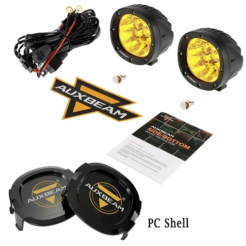 

AUXBEAM 4-дюймовый 90 Вт светодиодный противотуманный фонарь круглый внедорожный рабочий фонарь 3535 светодиодный точечный прожектор для Jeep Wrangler грузовик внедорожник ATV UTV