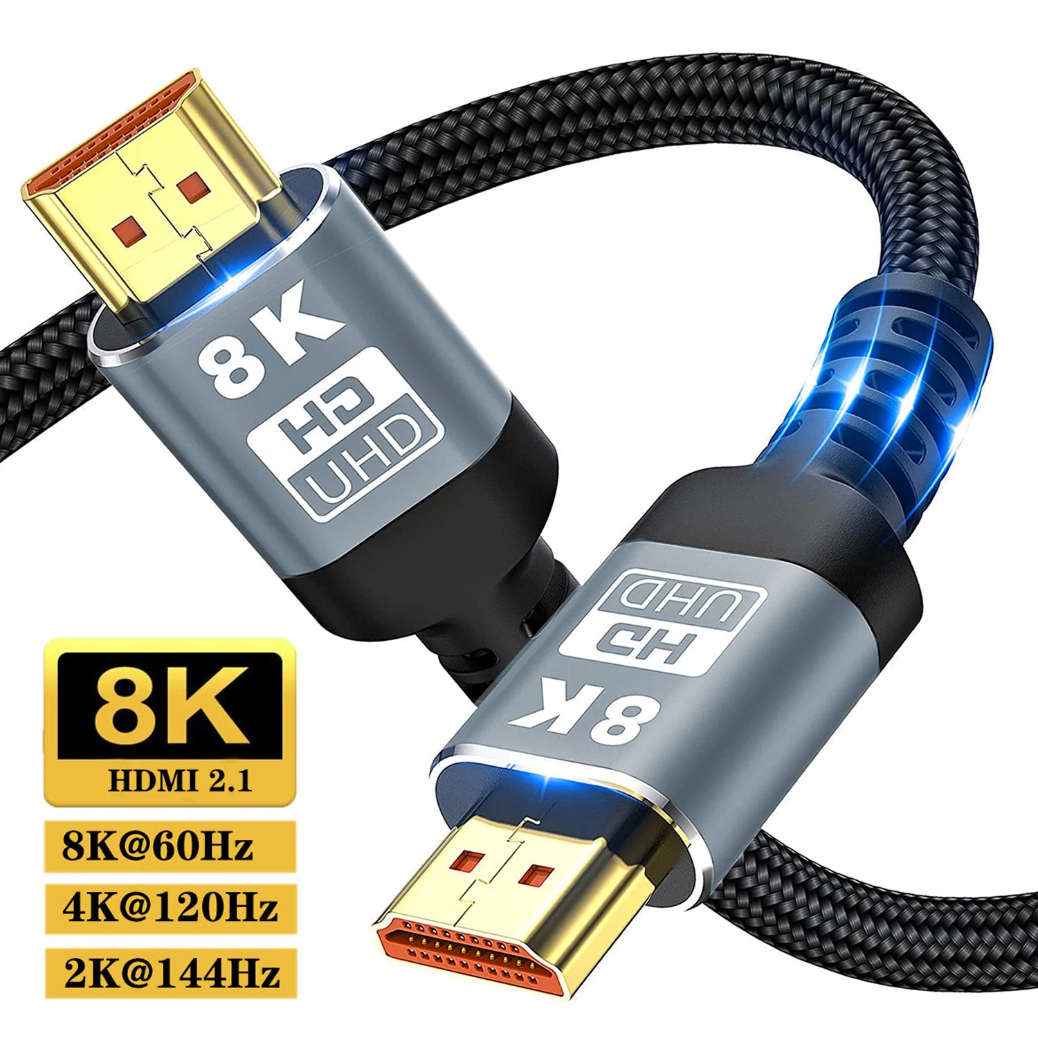 8K HDMI кабель HDMI 2,1 Ultra Digital HD UHD высокое качество плетеный 8K @ 60Hz 4K @ 120Hz 2K @ 144Hz для ноутбука PS5 телевизионные проекторы Monitor