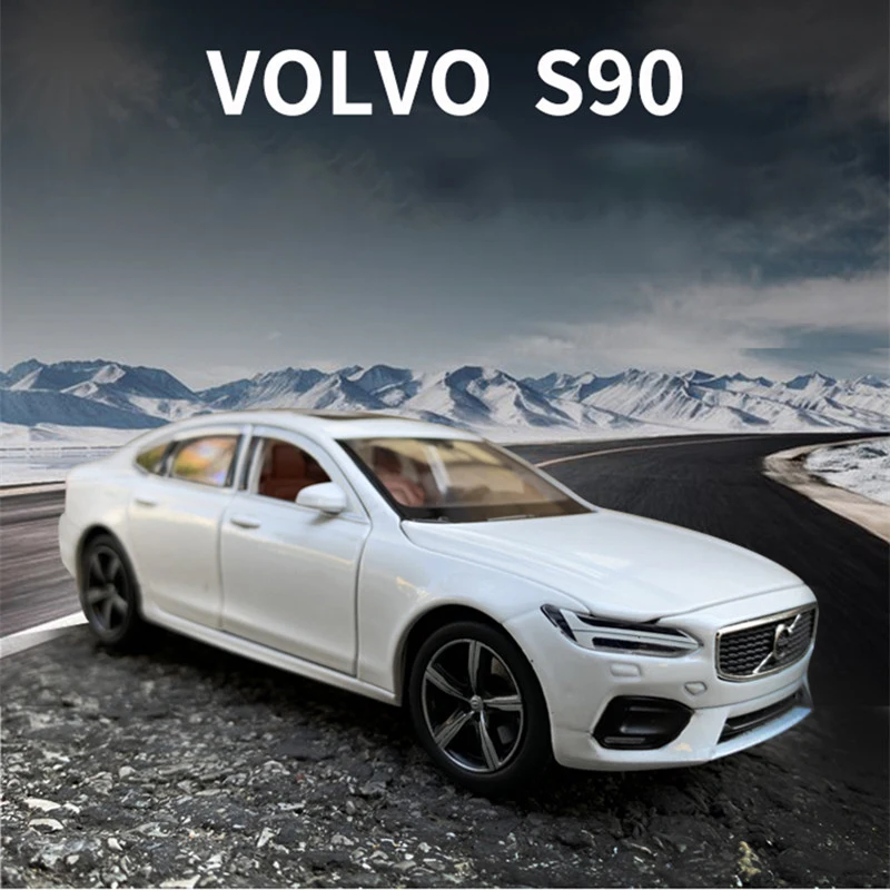 

1:32 Scale For VOLVO S90 Diecast Alloy Metal Licensed Luxury Sedan Car Model Collection Model Pull Back Sound&Light Toys Vehicle