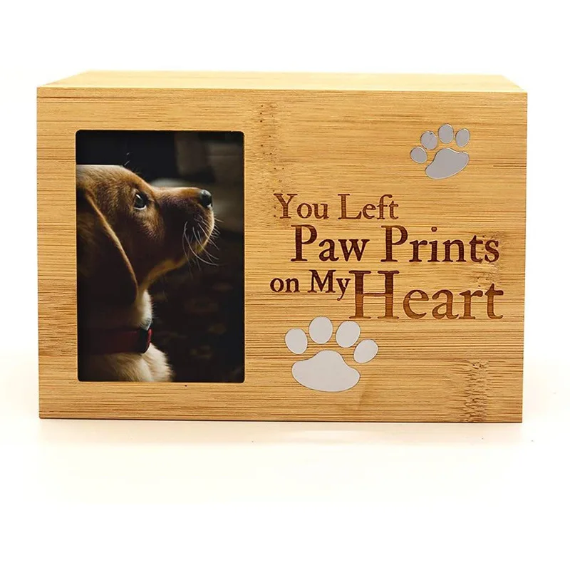

1Pc Pet Cremation Urns Dogs Ashes Cremation Box Bamboo Pet Urns Cinerary Casket Funeral Accessory