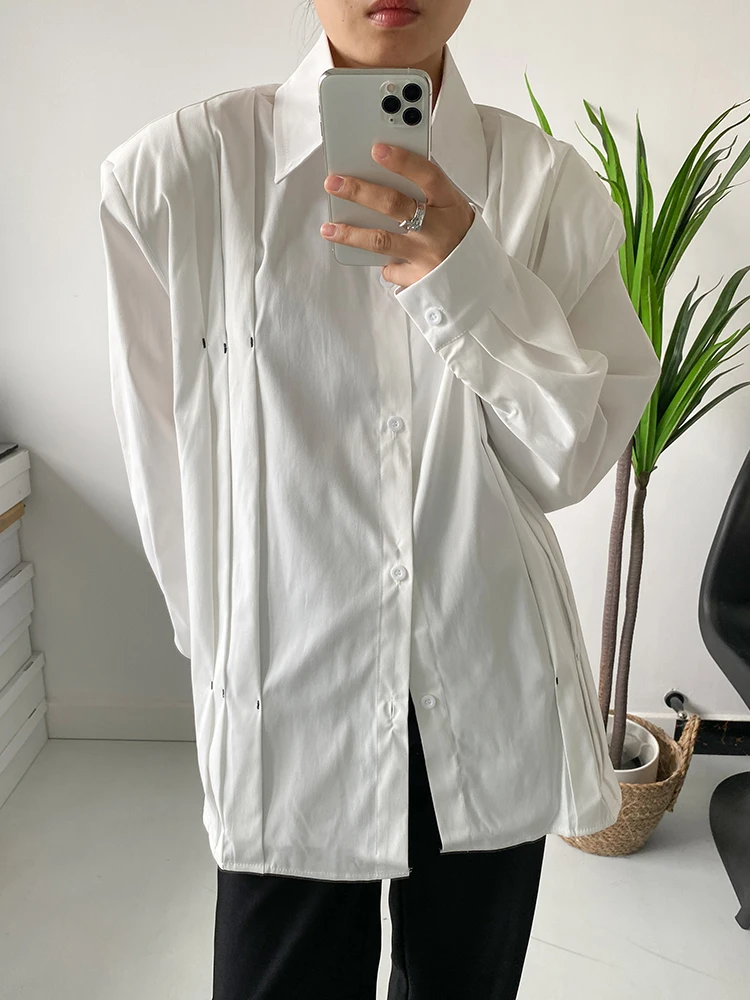 

Женская рубашка с объемными линиями SuperAen, свободная повседневная рубашка в Корейском стиле