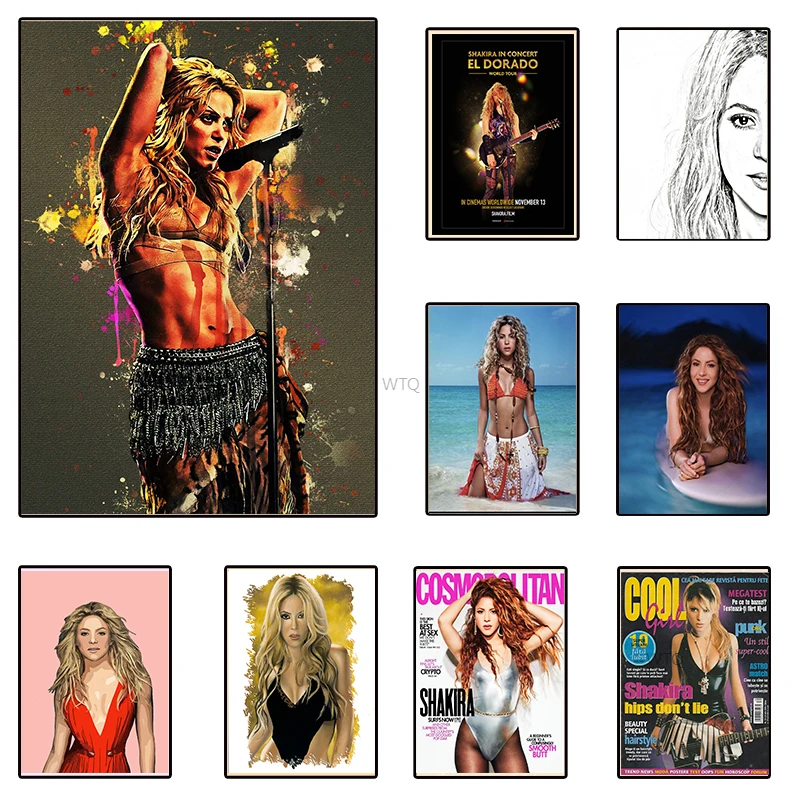 Nordic HD Shakira Picture Poster Music TV Latin Rock Alternative Female Singer Canvas Painting Prints Wall Art Kawaii Room Decor