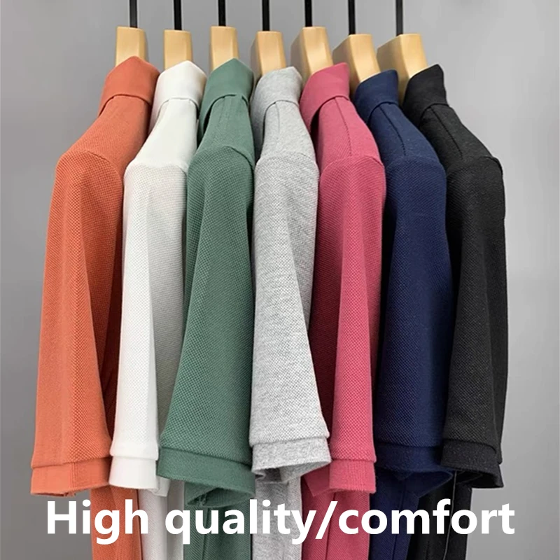 High end new fashion brand Polo shirt men's casual business short sleeved T-shirt summer golf clothing