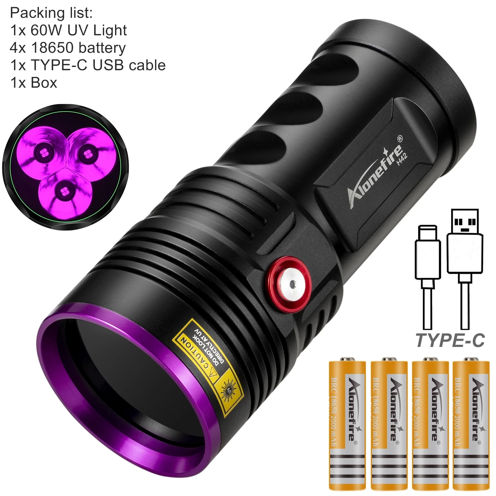 

Alonefire H42 60 Вт УФ-фонарик