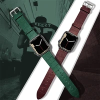 leather strap for apple watch band 40mm 41mm 44mm 42mm 38mm correa 45mm sport smartwatch bracelet iwatch serie se 7 6 5 4 bands