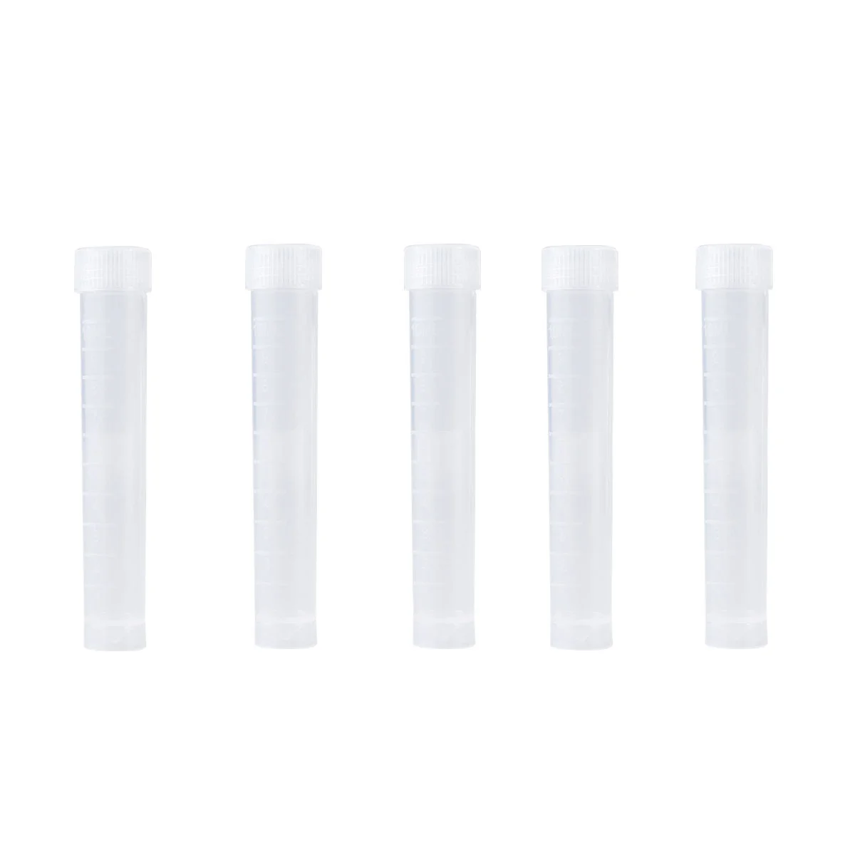 

20pcs 10 ml Plastic Test Tubes Vial Seal Container with Scales for School Educational (As Shown)