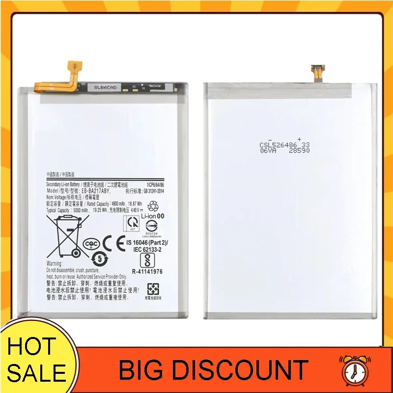 Аккумулятор 5000 мАч для Samsung Galaxy A21s SM-A217F/DS SM-A217M/DS SM-A217F/DSN/A12 SM-A125F SM-A125FN A125 EB-BA217ABY