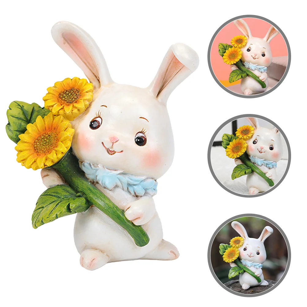 

Rabbit Ornament Decorations Resin Bunny Ornaments Outdoor Statues Themed Birthday Figurines Garden Bunnies