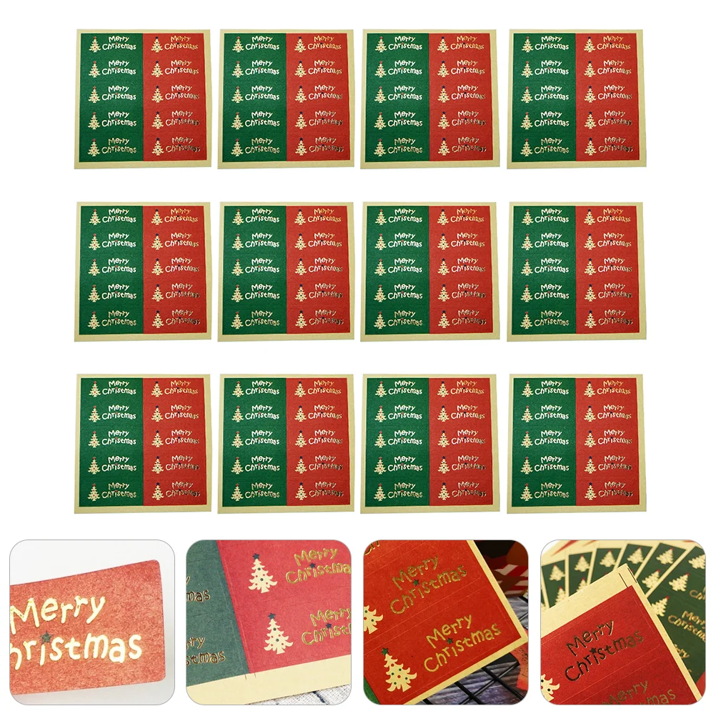 

20 Sheets of Christmas Stickers Gift Packing Sticker Gilding Sealing Labels