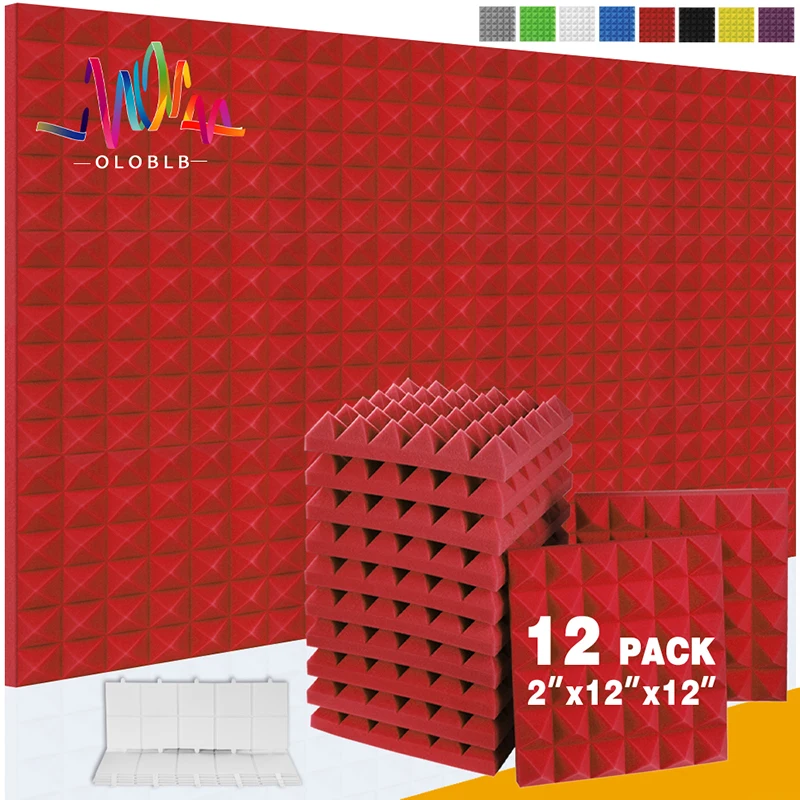 

Studio Acoustic Foam Soundproofing Phonoabsorbing Panels 12 Pc Wall Decal For Music Acoustic Insulation Sound-absorbing Material