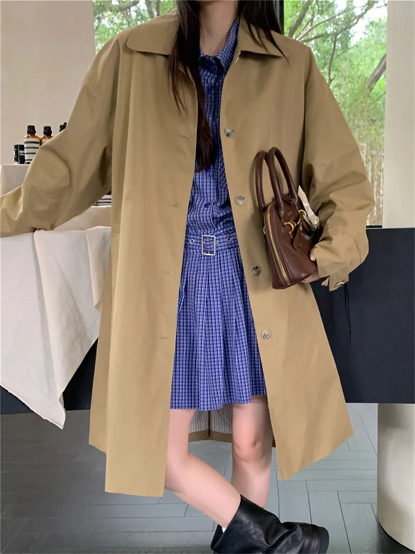 Alien Kitty минималистичные шикарные однотонные плащи женские прямые повседневные