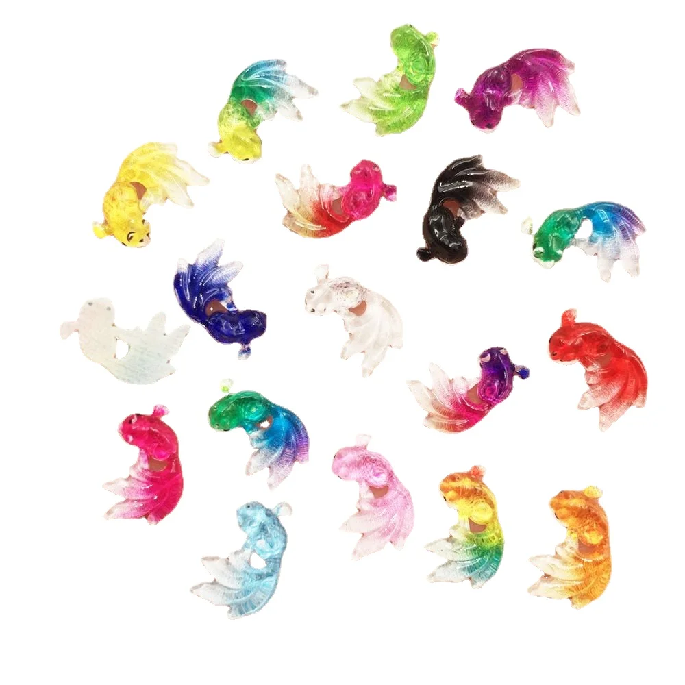 

150pcs Resin Cute Colorful Mini crystal Goldfish Flatback Rhinestone Appliques DIY Figurine Scrapbook Manicure Accessories Craft