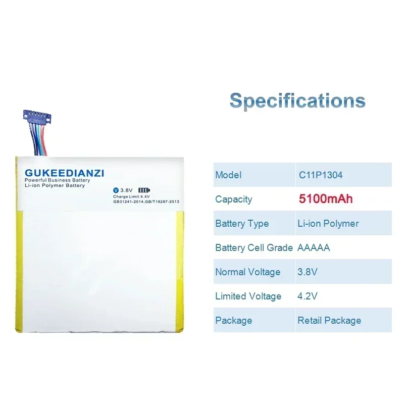 Сменные аккумуляторы большой емкости 5100 мАч C11P1304 для Asus Memo Pad Hd 7 Me173x K00b HD7 ME173 K00U