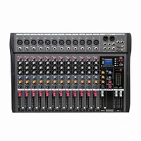 leory 12 channel digital microphone sound mixer console professional karaoke audio mixer amplifier with usb