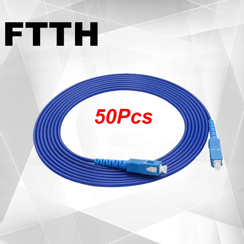 

FASO 50Pcs/Bag 3m SC-SC UPC Single Mode G652D Simplex Core 3.0mm Armored Fiber Optic Patch Cord With Blue LSZH Jacket