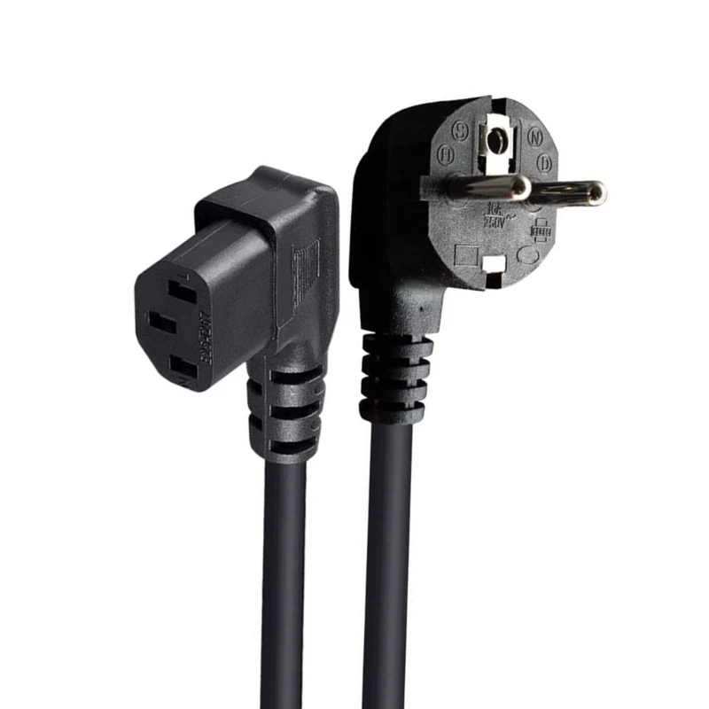 Практичный силовой кабель EU4 8 мм папа и женщина C13 удлинитель с правым изгибом