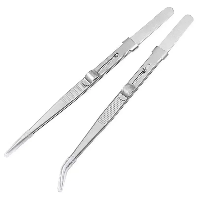 

1pcs Tweezers Stainless Steel Fine Tipped Precision Tweezers Adjustable Tweezers For Nail Enhancement Tools Tweezers
