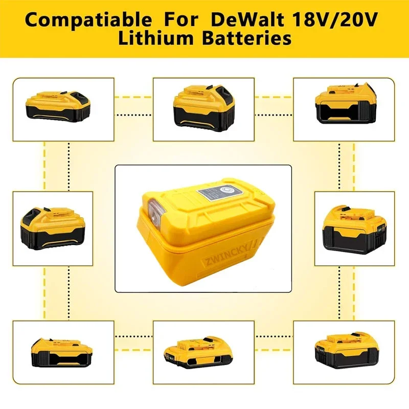 USB-адаптер для зарядки Dewalt литий-ионный аккумулятор 18 в 20 с двумя USB и быстрой