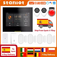 staniot tuya smart home security alarm system wireless wifi gsm support alexa and google with motion detector ship from spain