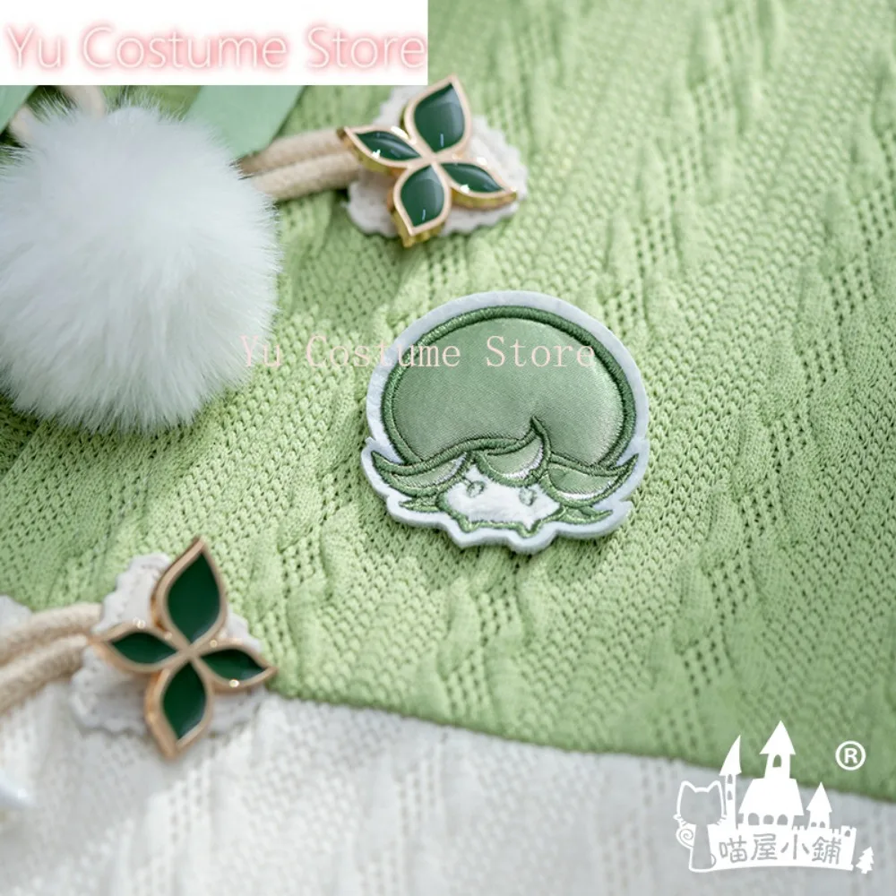 Genshin Impact Nahida Dream of Orchid and Grass Весенний повседневный костюм Косплей Костюм Зеленый