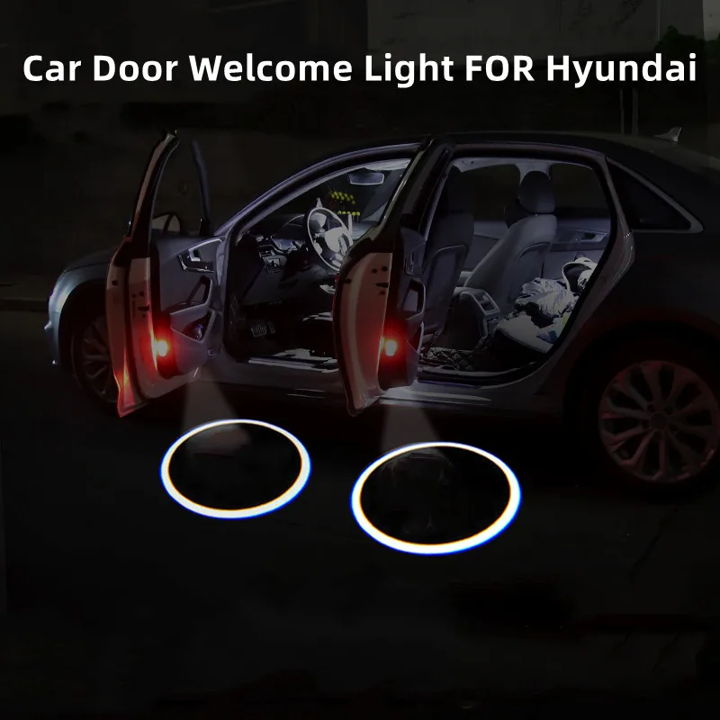 

Universal Wireless LED Shadow Projector Courtesy Step Lights Welcome Lights Car Door Light Laser Emblem Lamp Kit FOR Hyundai