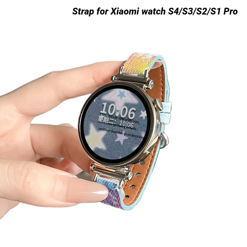 Холщовый ремешок для часов Xiaomi S4 sport/S3/S2/S1 Huawei Watch GT4 41 мм 46 GT3/GT2 Pro женский и мужской