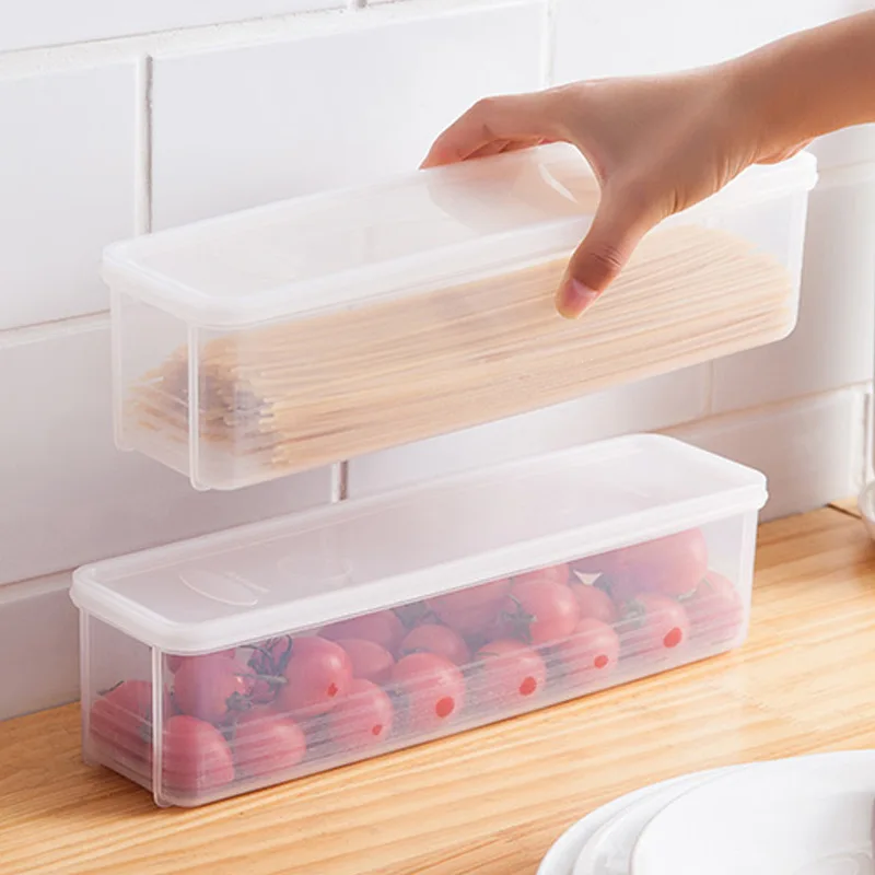 

Multifunctional Noodle Chopsticks Fork Spoon Box Portable Tableware Plastic Box With Lid Buckle Pasta Container Kitchen Utensils