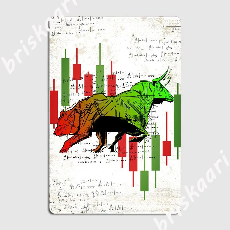 Медведи против Буллс трейдеры металлический плакат для кинотеатра кухня