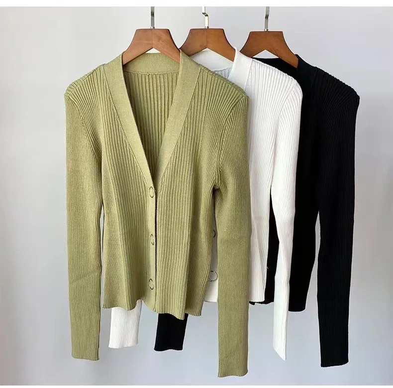 

Женский вязаный кардиган ранней осени 2022, однобортный Вязаный Кардиган с длинным рукавом и винтовой нитью