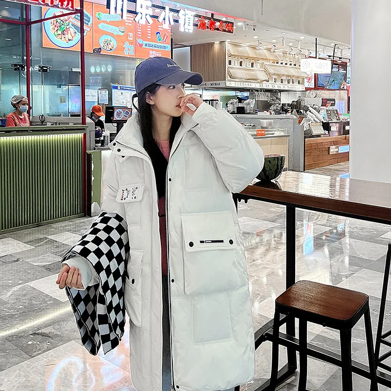 Parkas Women Women's down Cotton-Padded Jacket New Mid-Length Loose Cotton Padded Jacket Hooded Thickened Winter Coat Women