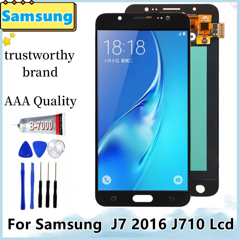 

100% Tested OLED For Samsung Galaxy J7 2016 J710 LCD Display with Touch Screen Digitizer Assembly SM-J710F J710M J710H J710FN