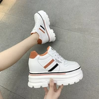 spring womens casual sports 8cm high platform shoes comfortable womens chunky sneakers leather breathable summer shoes