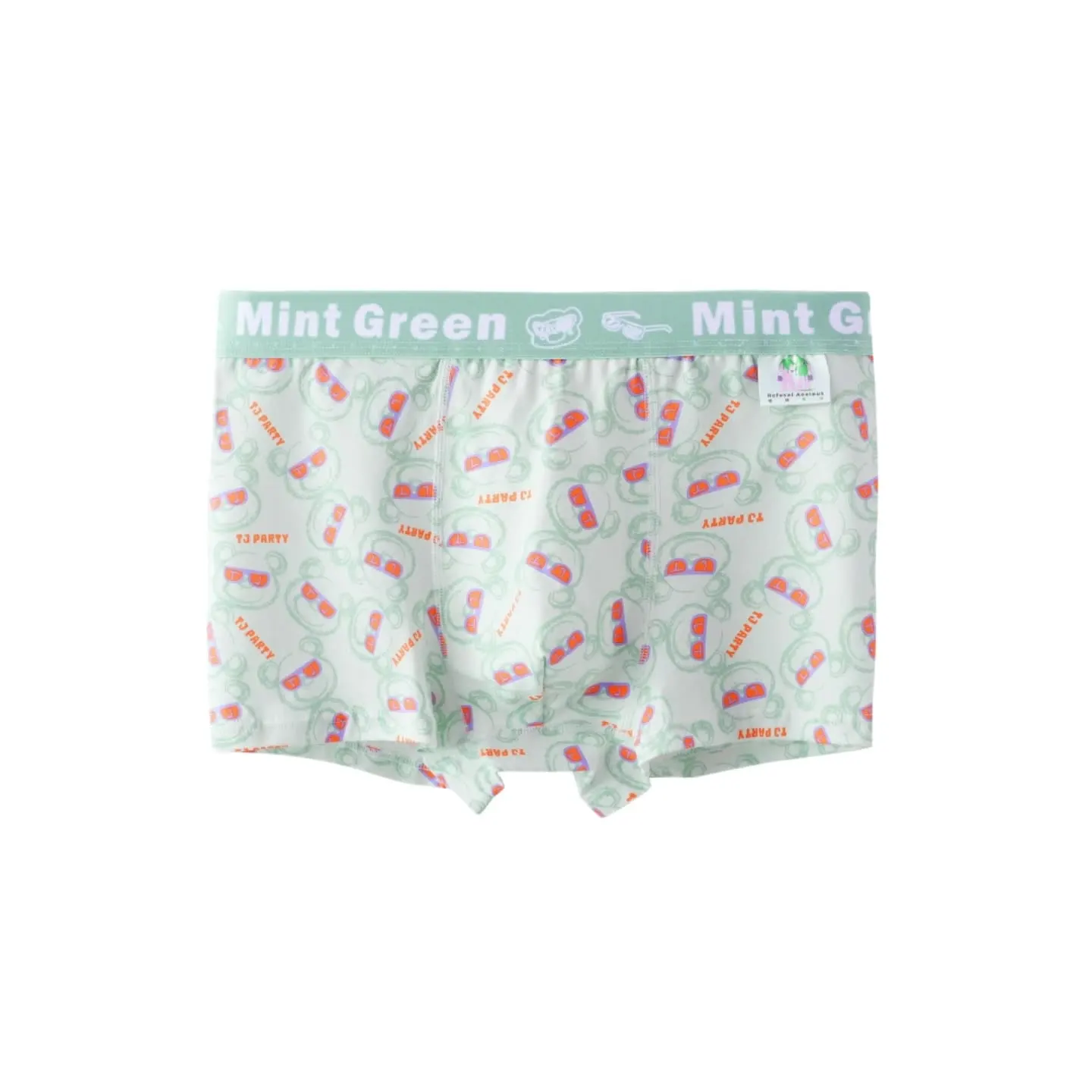 Men's underwear: pure cotton, mid waist, four corners, breathable, flat angle, antibacterial printing, youth men's underwear 3PC