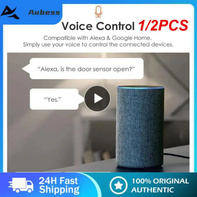 

1/2PCS Tuya Smart WiFi Door Window Sensor Open Closed Magnetic Detector Smart Home APP Voice Control Via Alexa Google Home Smart