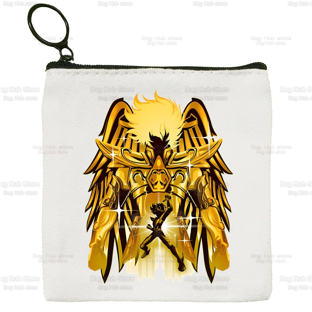 Saint Seiya Anime Coin Purse Female Mini Canvas Manga Phoenix Cartoon Art Cute Key Case Coin Purse Student Wallet