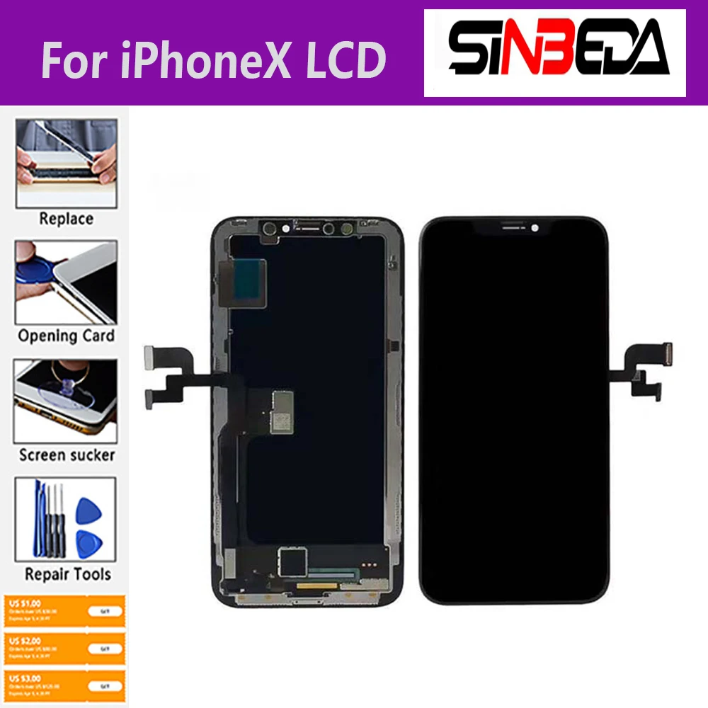 

AAA+++ LCD For iPhone 11 Pro XR XS X MAX Display With 3D Touch Screen Digitzer assembly Replace 100% Test Good No Dead Pixel