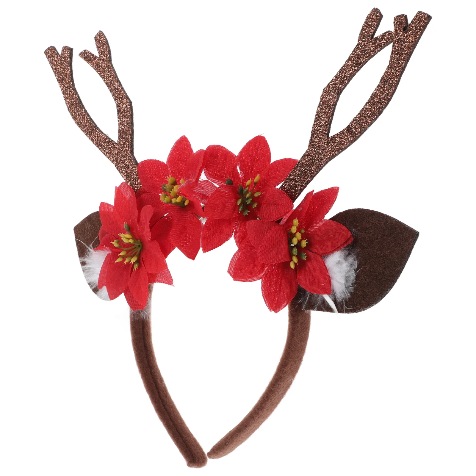 Рождественская повязка на голову с оленьими ушками хвостовые рога светящиеся