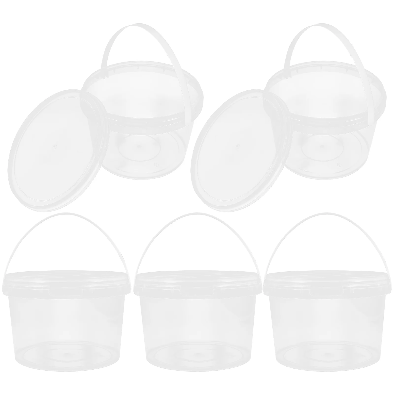 

8 Pcs Reusable Lobster Containers Lids Ice Cream Crayfish Bucket Clear Food Buckets Portable Bin Homemade Holder