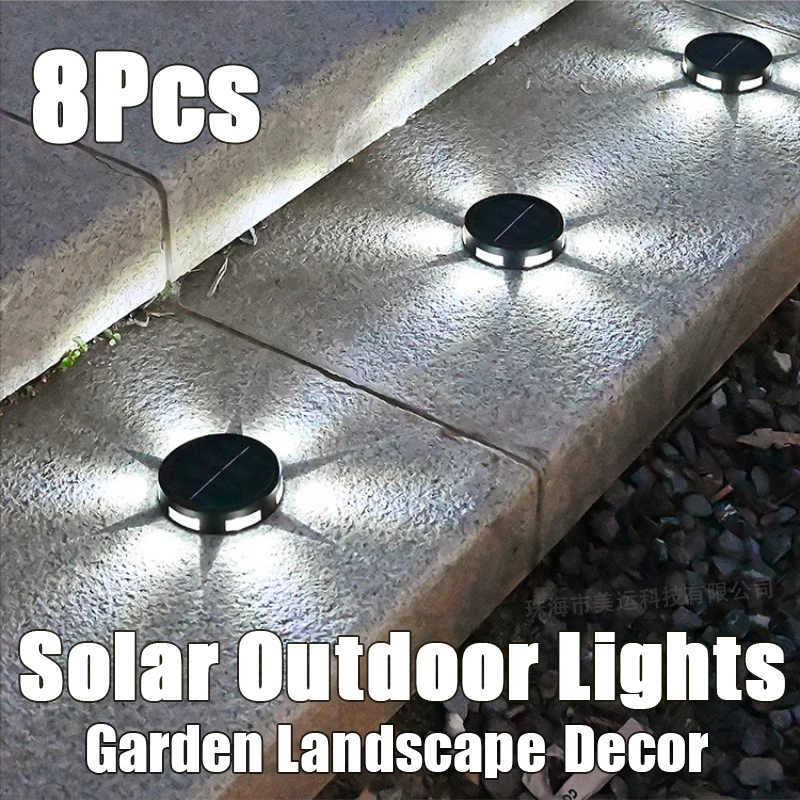 

8Pcs Solar Buried Lights Outdoors LED Courtyard Villa Decoration Gardens Lawn New Shadow Buried Landscape Ground Insertion Lamps