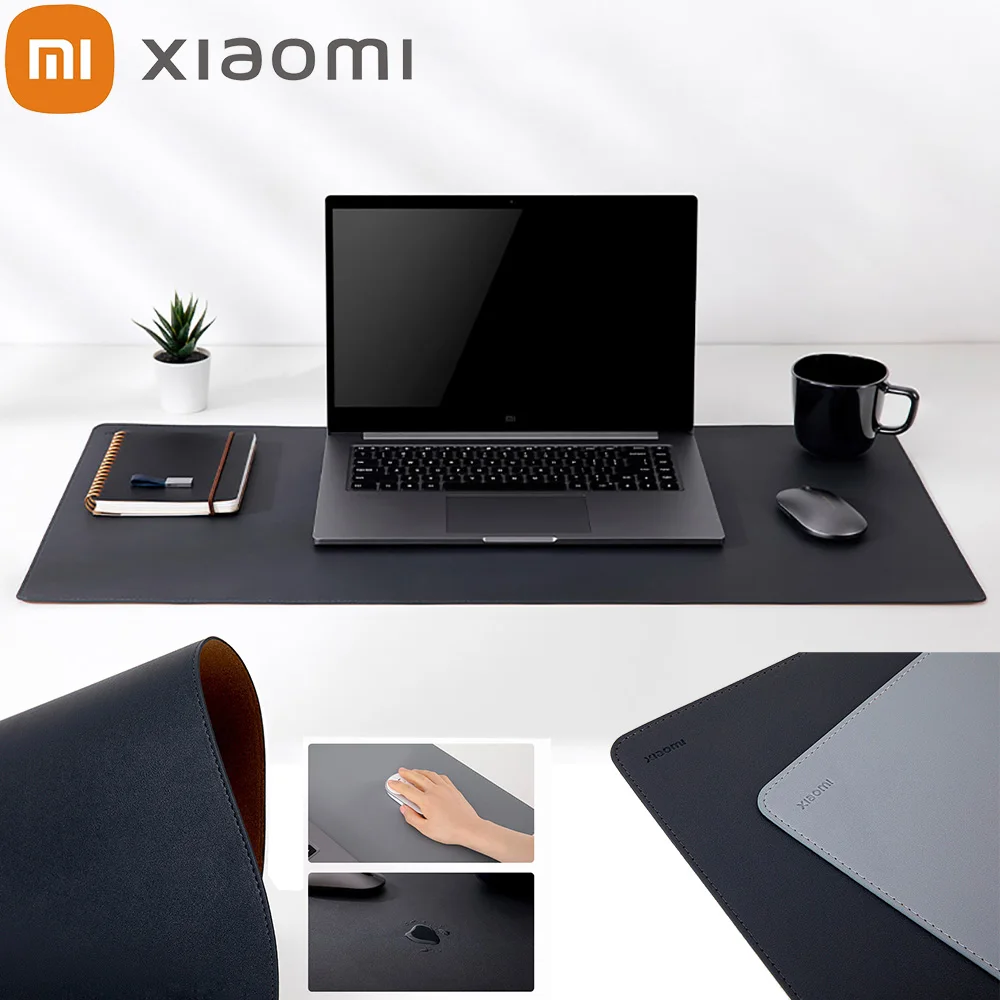 

Новинка Коврик для мыши Xiaomi очень большой двойной материал кожа сенсорный натуральный каучук нескользящий водонепроницаемый противогрязн...