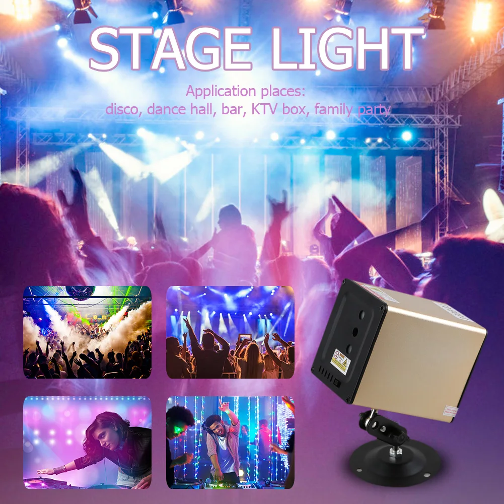 

Bluetooth-compatible Speaker Remote Control Multifunction Full Color Laser Projector Voice Control Stage DJ KTV Disco Bar Light