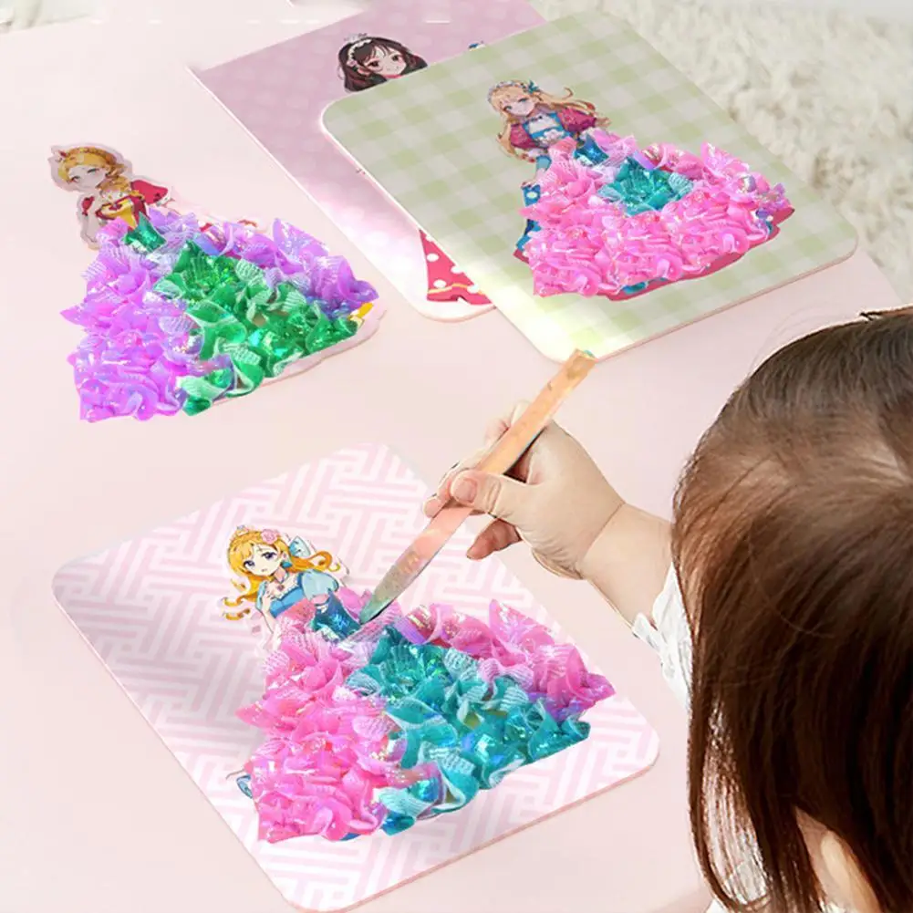 

DIY Painting Sticker Craft Toys Kid Art Girls Poking Children Colorful Magical Gifts Princess Creative Educational Handmade V3O2