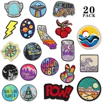 sea wave stickers patch thermocollant iron on patches for clothing embroidery sewing cherry badge apparel accessories applique
