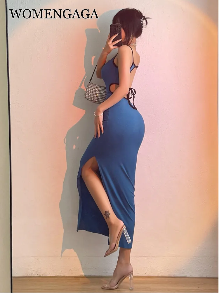 

Женское длинное платье с высокой талией и открытой спиной, Y8JT