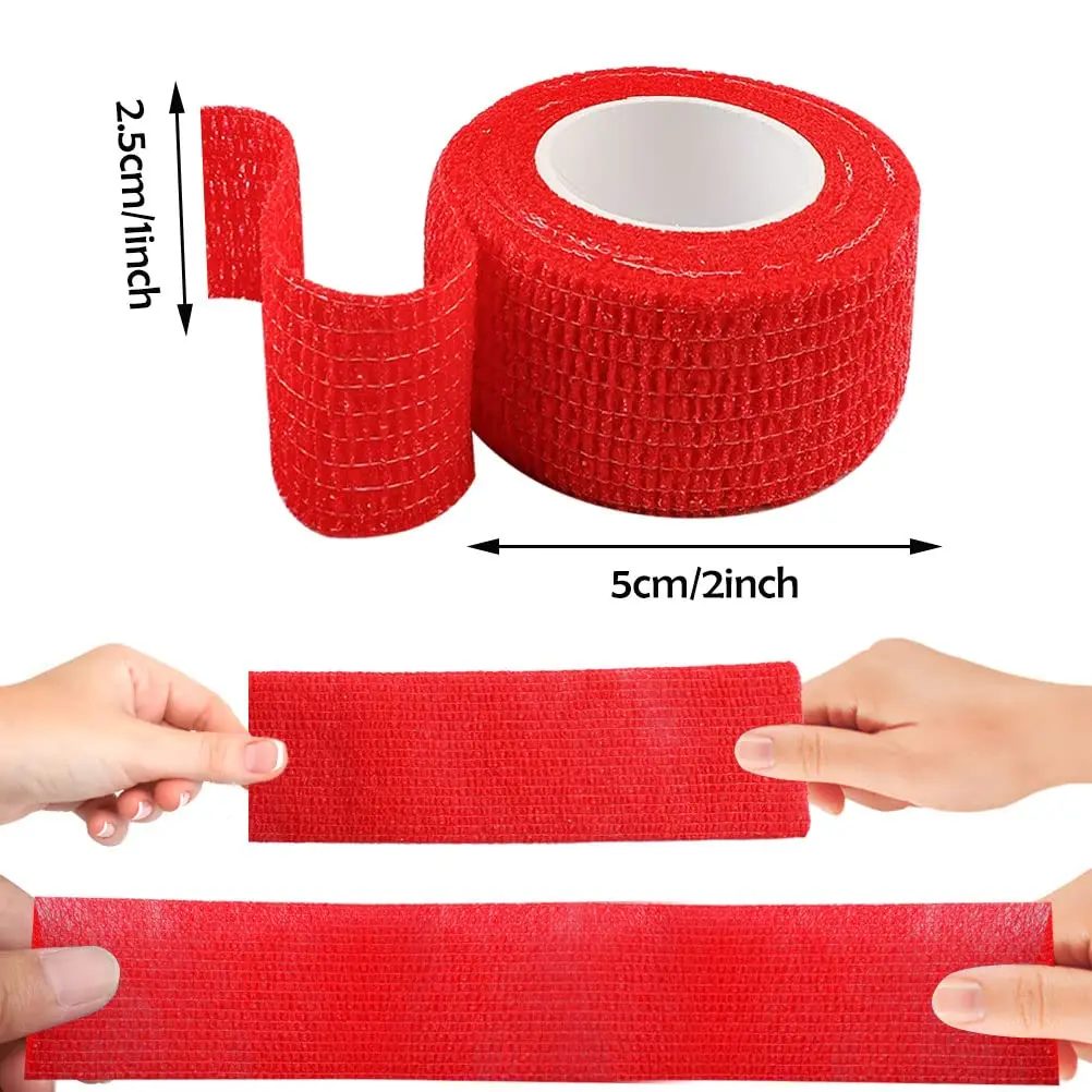 Самоклеящаяся эластичная повязка из нетканого материала для фиксации фруктов шириной 2,5 см, защиты пальцев, обвязки ногтей и аксессуаров для татуировки.