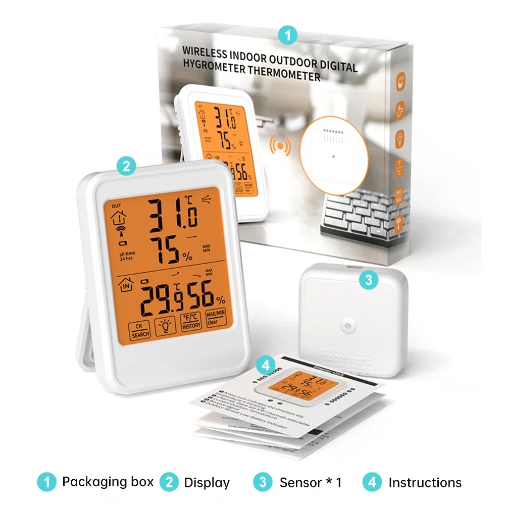 ThermoPro 60M беспроводной цифровой внутренний наружный термометр гигрометр